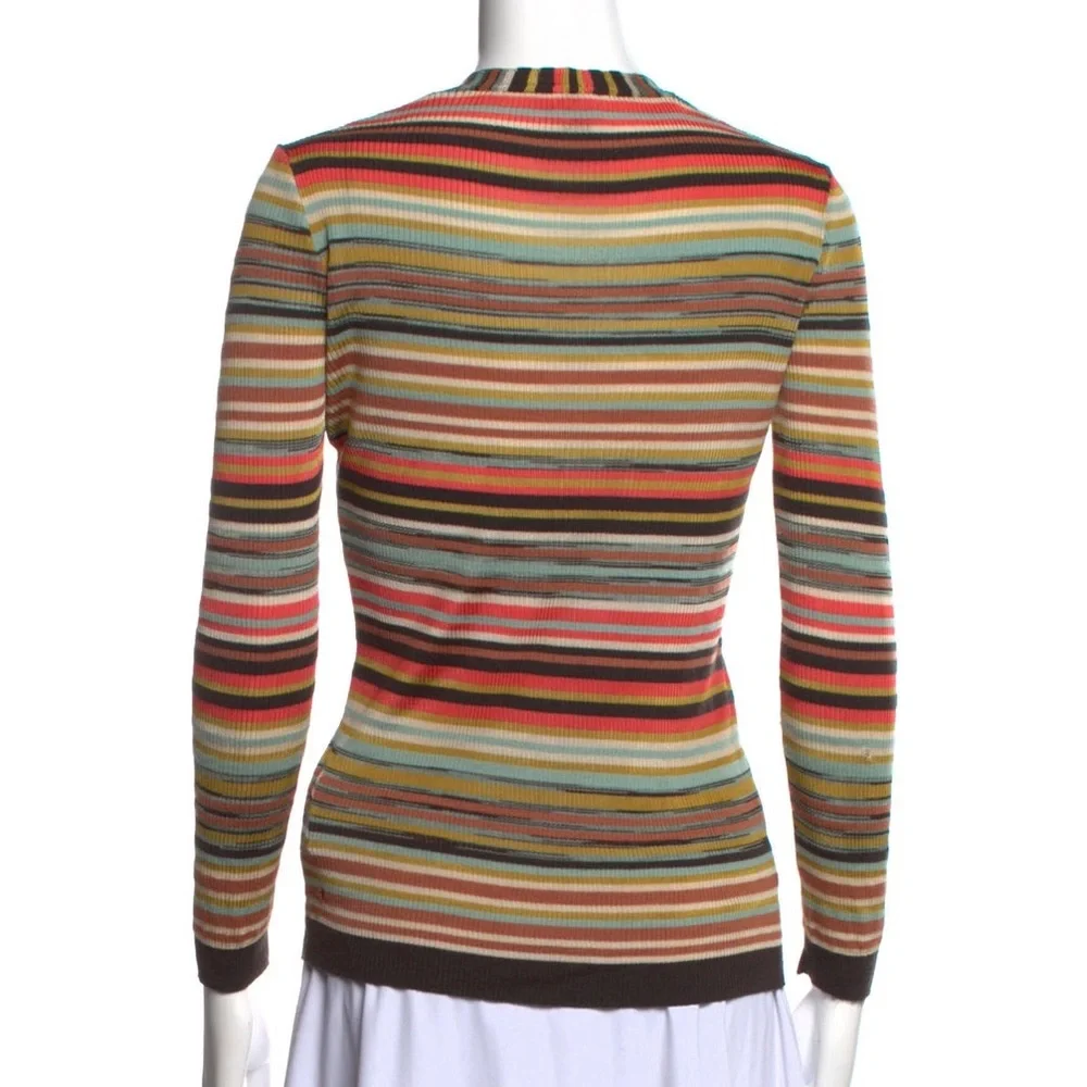 M Missoni multicolored classic ribbed V-neck sweater/cardigan - Picture 4 of 9